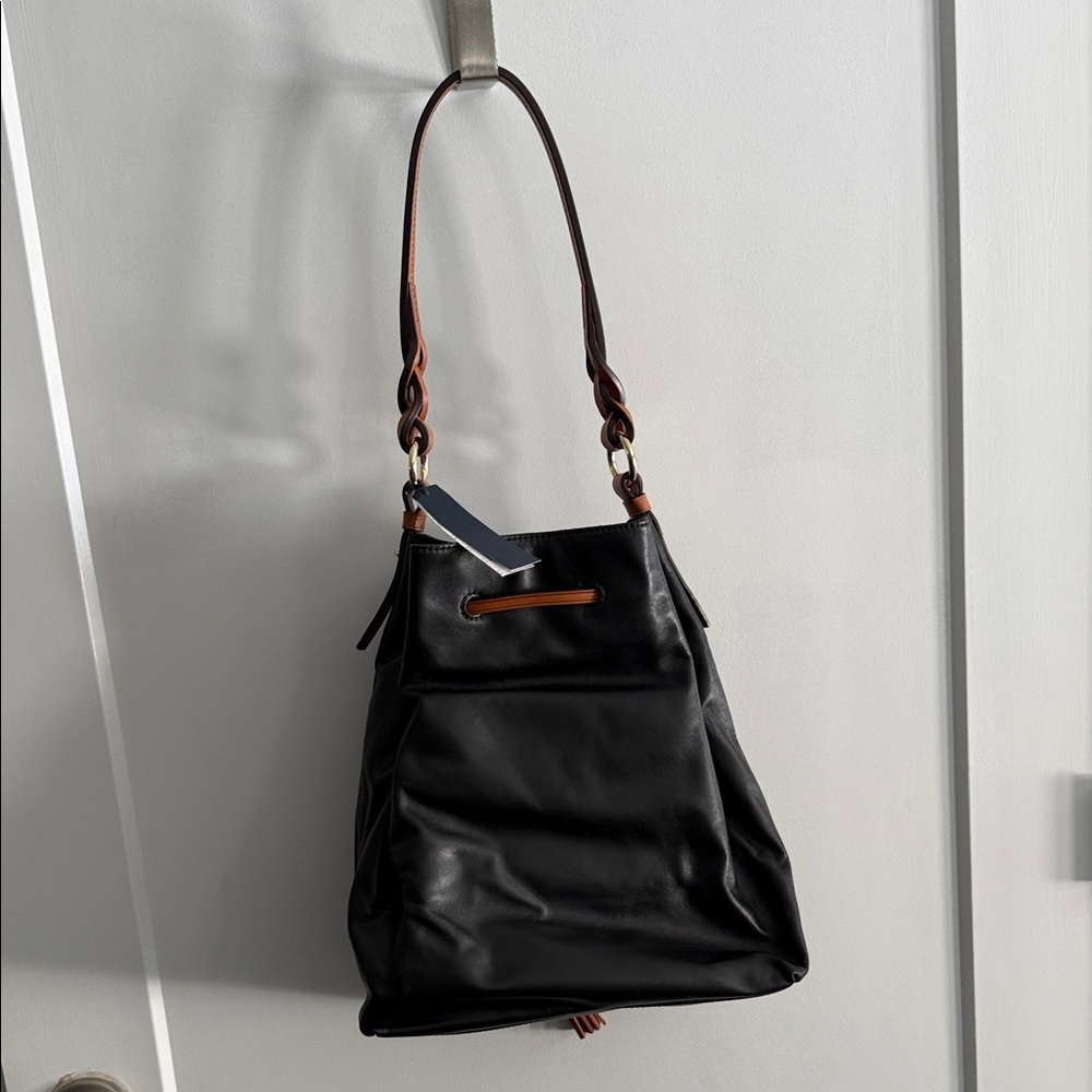 Dooney & Bourke Black and Brown Leather Bag - Picture 3 of 13